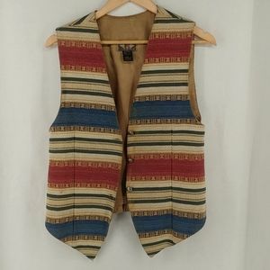 Express Jeans Southwestern Striped Vest Waistcoat